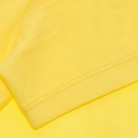 Tricou din bumbac cu sigla mărcii, de culoare galbenă Benetton 236714 4