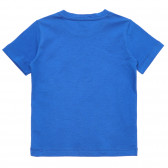 Tricou din bumbac cu imprimeu de minge de fotbal, albastru Benetton 236749 3