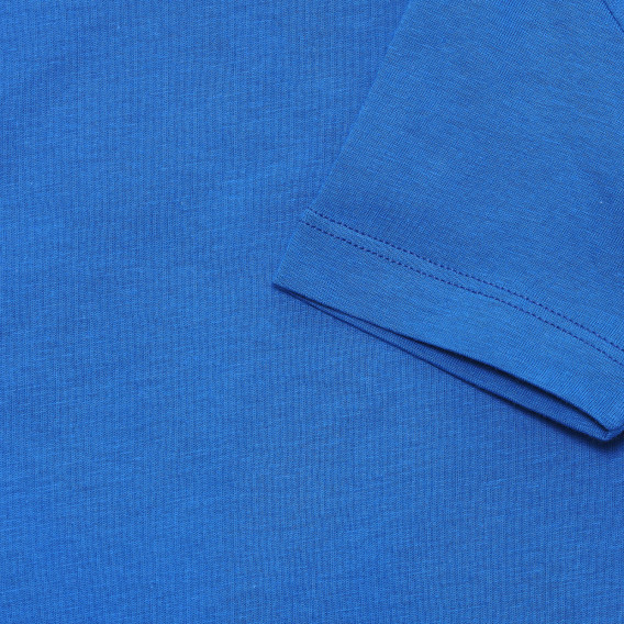 Tricou din bumbac cu imprimeu de minge de fotbal, albastru Benetton 236750 4