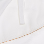 Bluză din bumbac cu fundă decorativă, albă Benetton 236817 2