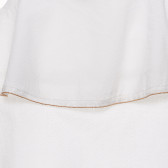 Bluză din bumbac cu fundă decorativă, albă Benetton 236818 3