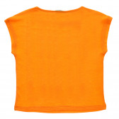 Tricou din bumbac cu imprimeu și inscripție pentru bebeluși, portocaliu Benetton 236832 4