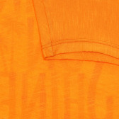 Tricou din bumbac cu imprimeu și inscripție pentru bebeluși, portocaliu Benetton 236833 2