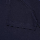 Tricou din bumbac cu logo brodat, albastru închis Benetton 236846 3