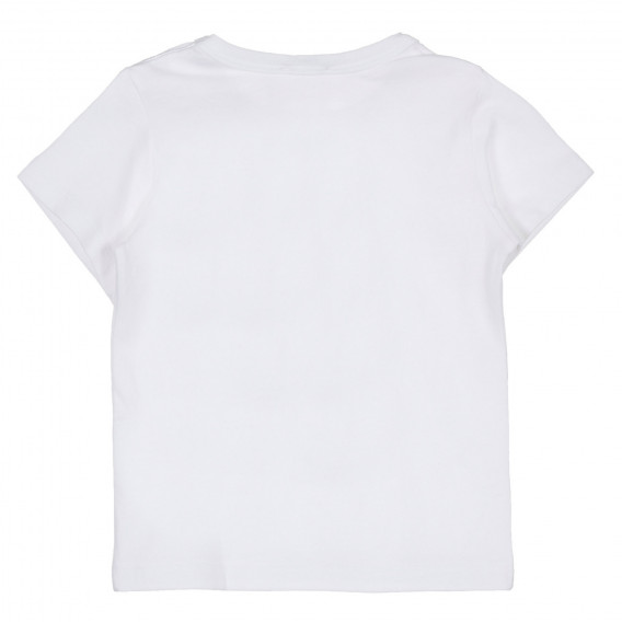 Tricou din bumbac cu imprimeu de rechin pentru bebeluș, alb Benetton 236967 8