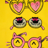 Tricou din bumbac cu ochelari pentru bebeluși, galben Benetton 236981 2