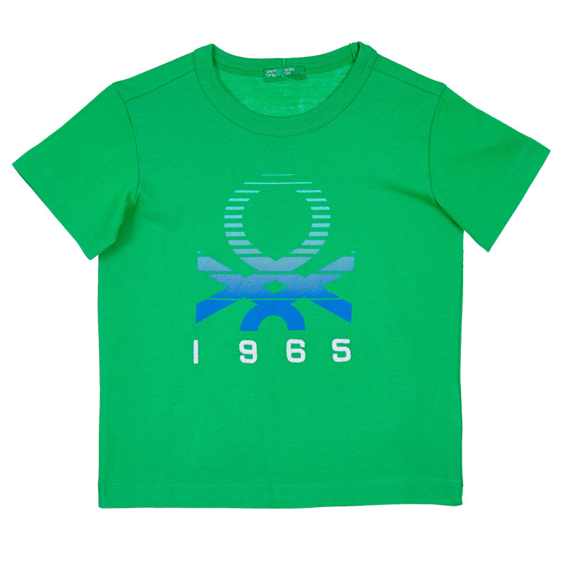 Tricou din bumbac cu sigla mărcii pentru bebeluși, verde  236984