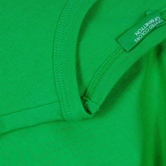 Tricou din bumbac cu sigla mărcii pentru bebeluși, verde Benetton 236986 3