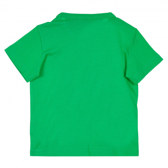 Tricou din bumbac cu sigla mărcii pentru bebeluși, verde Benetton 236987 4