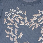 Tricou din bumbac cu imprimeu fluture pentru bebeluși, gri Benetton 237005 2