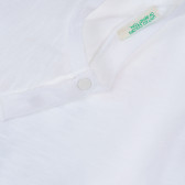 Tricou din bumbac cu imprimeu zoo pentru bebeluși, alb Benetton 237030 3
