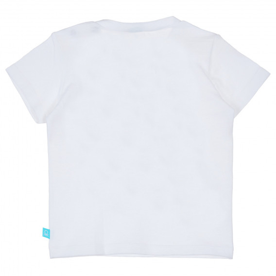 Tricou din bumbac cu imprimeu zoo pentru bebeluși, alb Benetton 237031 4