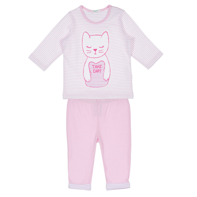Set de bumbac cu pantaloni și bluză cu mâneci lungi pentru bebeluși, roz  237060