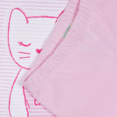 Set de bumbac cu pantaloni și bluză cu mâneci lungi pentru bebeluși, roz Benetton 237061 3