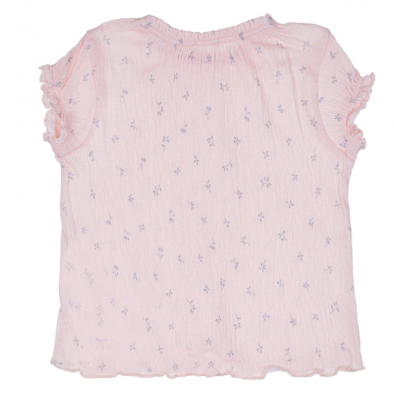 Set de tricou din bumbac și pantaloni scurți pentru bebeluși, în roz și gri Benetton 237072 4