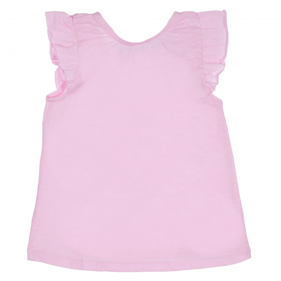 Set de bluză și pantaloni scurți pentru bebeluși în alb și roz Benetton 237130 4