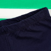 Set de tricou din bumbac și pantaloni scurți în verde și albastru Benetton 237164 4