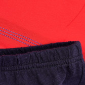 Set de maieu și pantaloni scurți din bumbac în roșu și albastru Benetton 237178 4