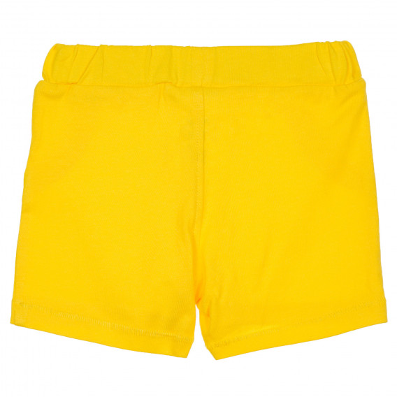 Set de bumbac cu tricou și pantaloni scurți în alb și galben Benetton 237285 7