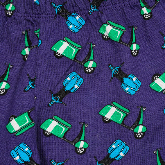 Pijamale din bumbac cu mâneci scurte în gri și albastru Benetton 237316 6