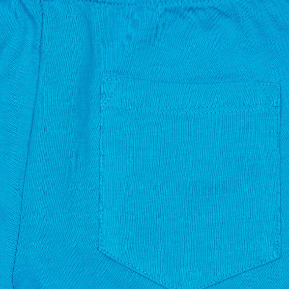 Set de tricou din bumbac și pantaloni scurți în alb și albastru Benetton 237322 6