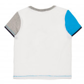 Set de tricou din bumbac și pantaloni scurți în alb și albastru Benetton 237323 4
