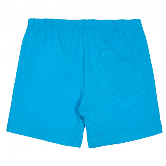 Set de tricou din bumbac și pantaloni scurți în alb și albastru Benetton 237325 7