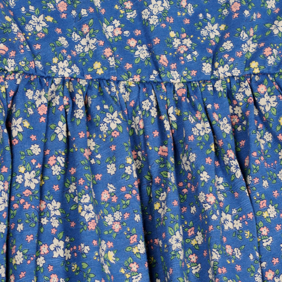 Rochie din bumbac fără mâneci, cu imprimeu floral, albastru închis Sisley 237374 2
