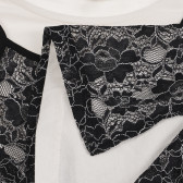 Rochie din două piese, tricou alb și dantelă neagră cu bretele Sisley 237436 3