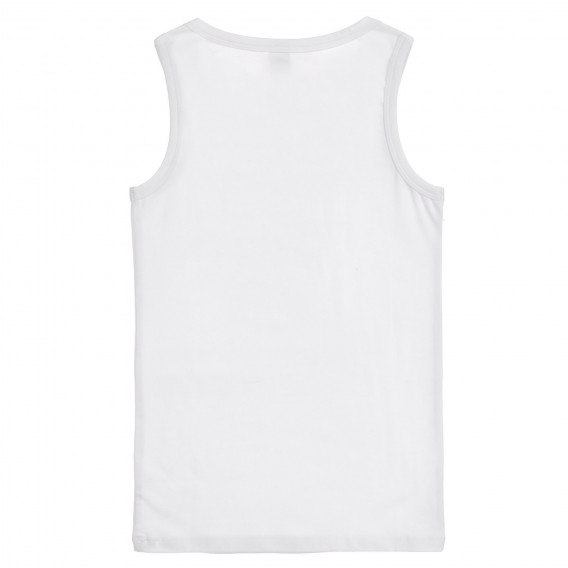 Tricou de bumbac cu imprimeu, în alb Benetton 237493 4