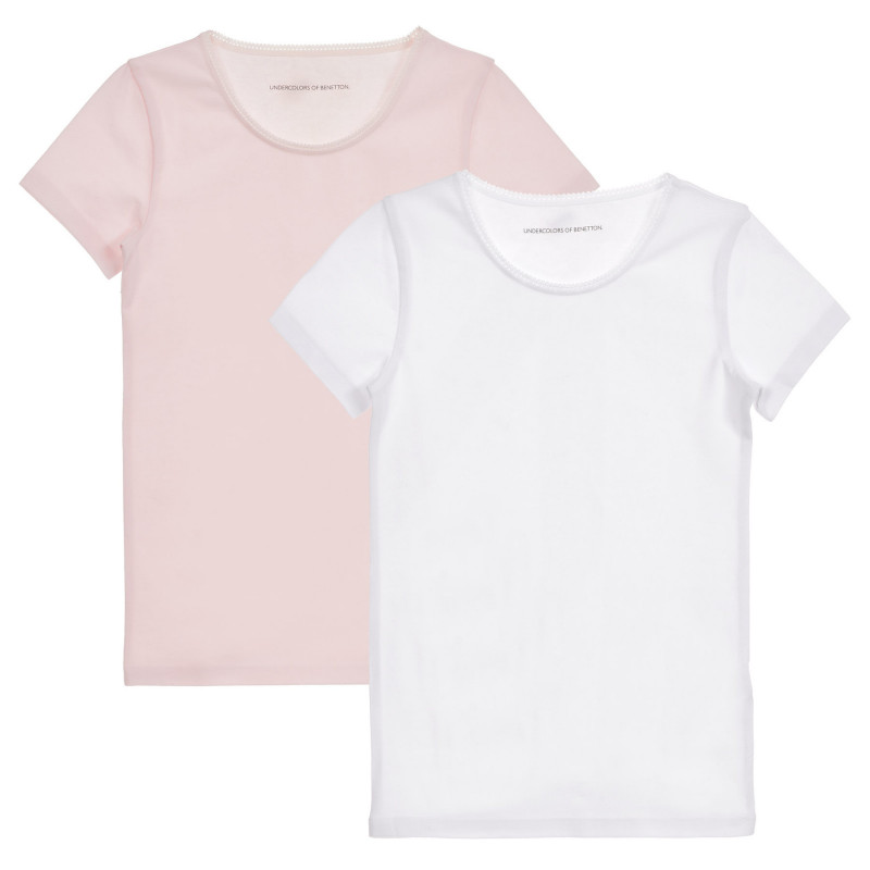 Set de tricouri din bumbac în alb și roz  237556