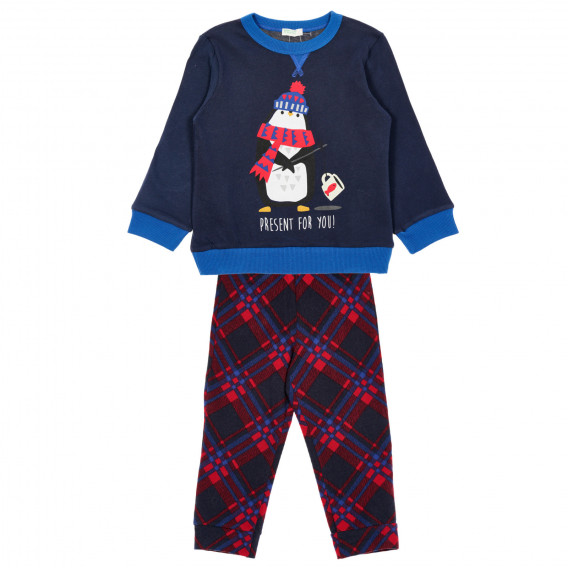 Pijamale de bumbac cu imprimeu pinguin, multicolore Benetton 237558 7