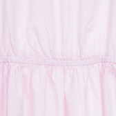 Rochie din bumbac fără mâneci cu dungi roz albe Benetton 237585 2