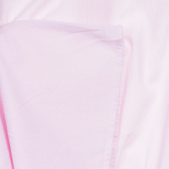 Rochie din bumbac fără mâneci cu dungi roz albe Benetton 237586 3