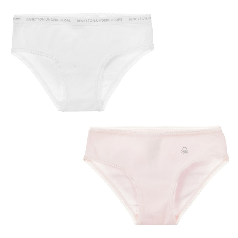 Set de doi bikini din bumbac în alb și roz  237720