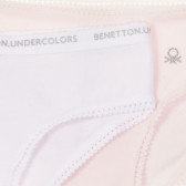 Set de doi bikini din bumbac în alb și roz Benetton 237722 3