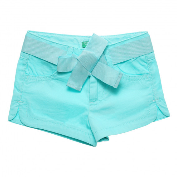 Pantaloni scurți cu curea textilă pentru bebeluși, albaștri Benetton 237750 