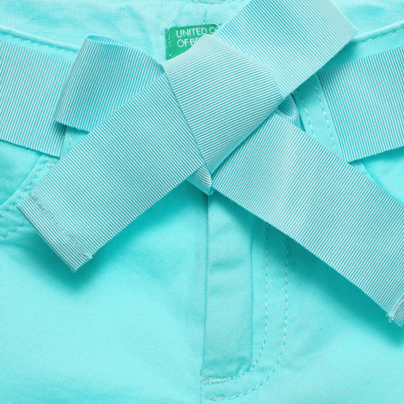 Pantaloni scurți cu curea textilă pentru bebeluși, albaștri Benetton 237751 2