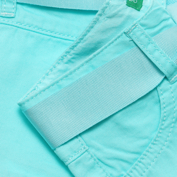 Pantaloni scurți cu curea textilă pentru bebeluși, albaștri Benetton 237753 3