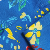 Colanți din bumbac 3/4 cu imprimeu floral, albaștri Benetton 237769 2