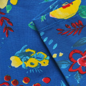 Colanți din bumbac 3/4 cu imprimeu floral, albaștri Benetton 237771 3