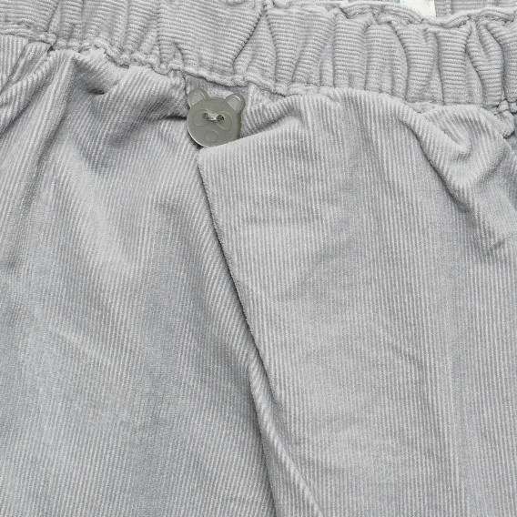 Pantaloni din bumbac cu aplicație pe buzunarul din spate pentru bebeluși, gri Benetton 237773 2