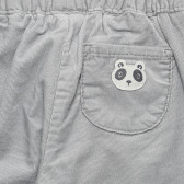 Pantaloni din bumbac cu aplicație pe buzunarul din spate pentru bebeluși, gri Benetton 237774 3