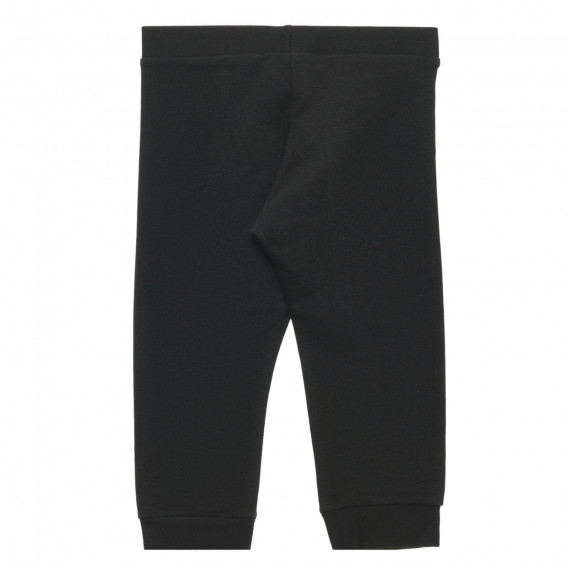 Pantaloni sport de bumbac cu sigla mărcii pentru bebeluși, negri Benetton 237778 4