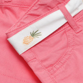 Pantaloni scurți din bumbac cu curea pentru bebeluși, roz Benetton 237782 2