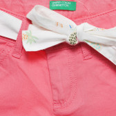 Pantaloni scurți din bumbac cu curea pentru bebeluși, roz Benetton 237783 3