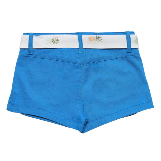Pantaloni scurți din bumbac cu curea pentru bebeluși, albaștri Benetton 237785 4