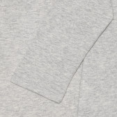 Bluză din bumbac cu mâneci lungi și imprimeu în gri Benetton 237825 2