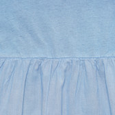 Rochie din bumbac cu talie elastică, albastru deschis Benetton 237878 4