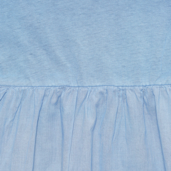 Rochie din bumbac cu talie elastică, albastru deschis Benetton 237878 4